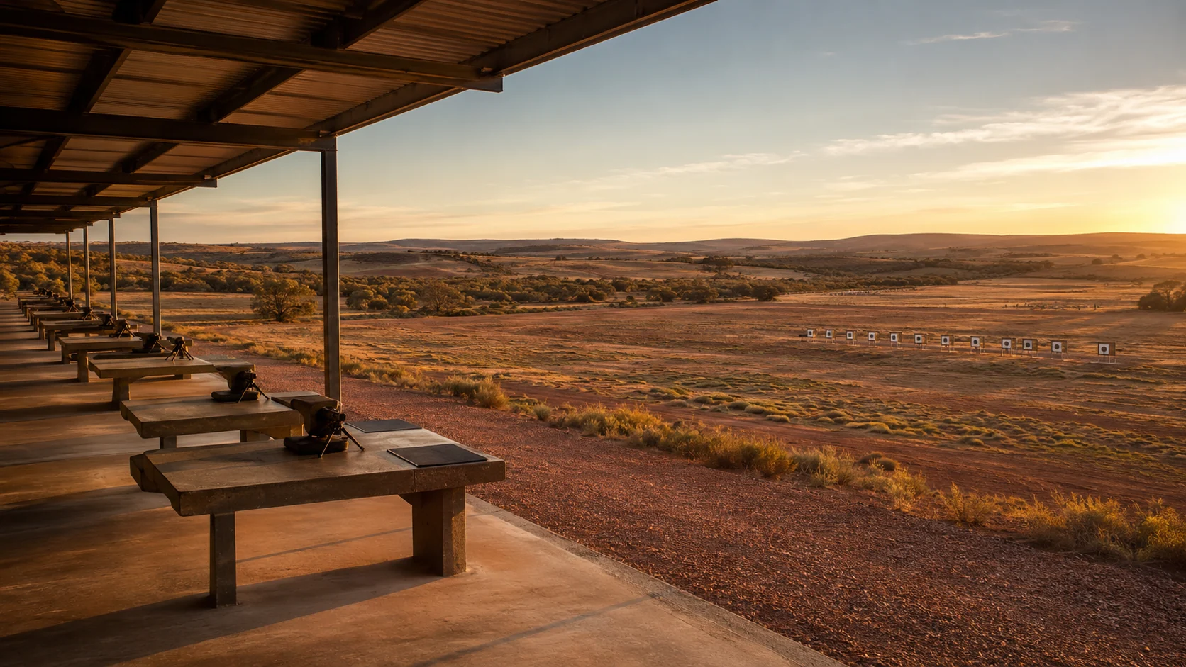 Golden light over The Gunnery range, from the website project